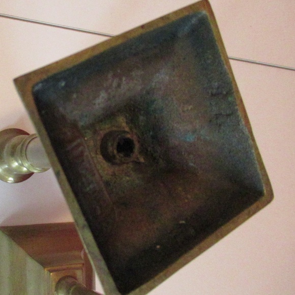 Pair Rostand Antique Brass Candlestick Holders - Picture 4 of 12